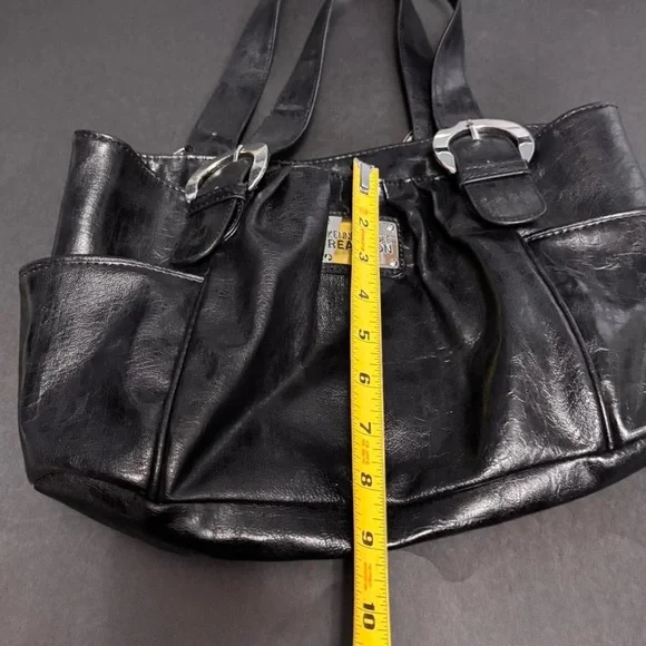 Kenneth Cole Y2K Black Faux-Leather Shoulder Bag - Picture 5 of 7